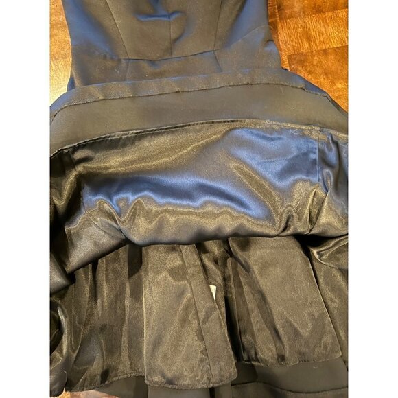 Milly New York Black Embellished Neckline Fit And Flare‎ Aviana Sateen Dress 4 - Picture 14 of 16